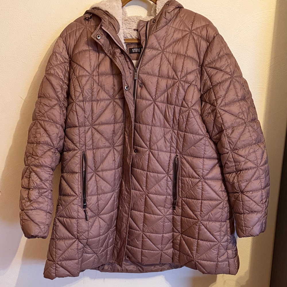 Steve Madden Brown Quilted Puffer Jacket